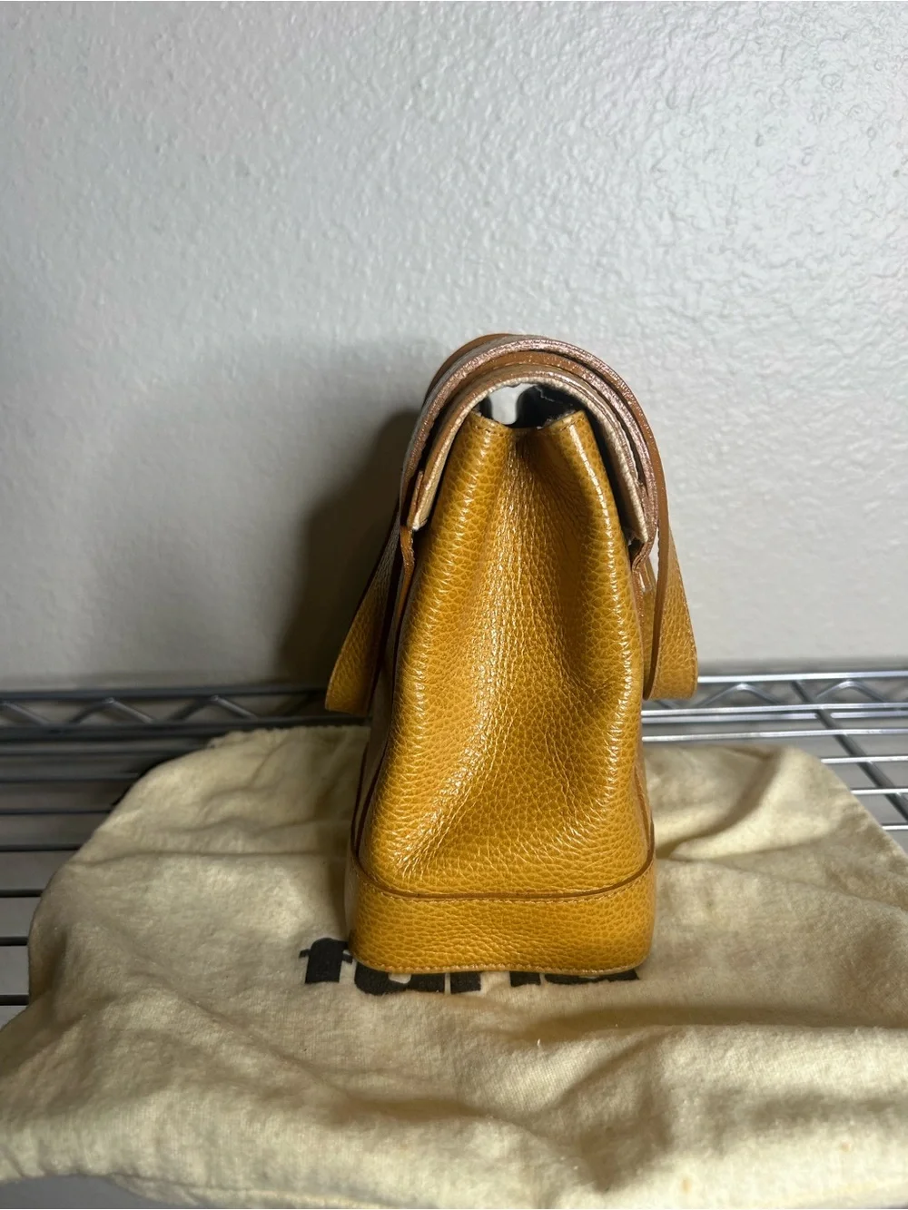 Furla Classic Pebbled Leather Shoulder Bag in Cognac - Picture 6 of 9